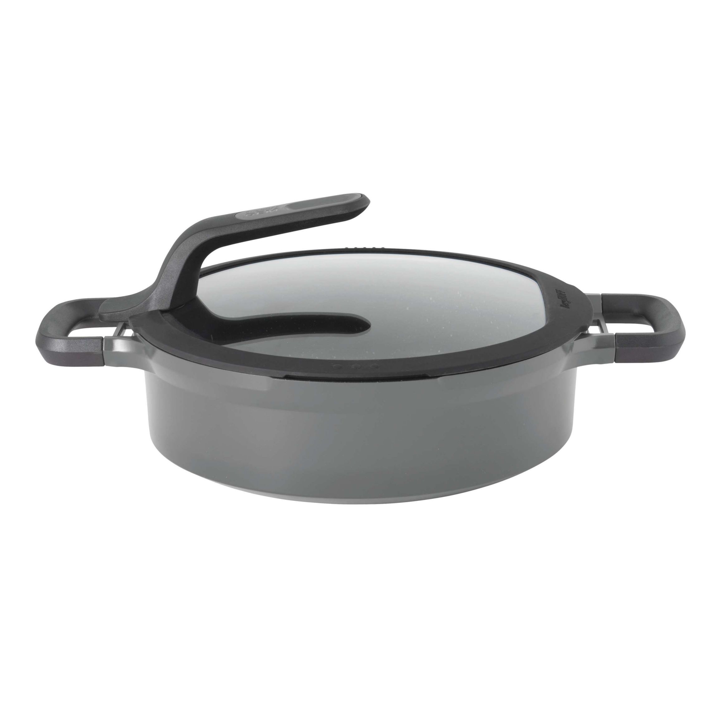 BergHOFF GEM Nonstick 2-Handle Sauté Pan 10.25" 4.1qt., Glass Lid, Ferno-Green, Non-Toxic Coating, Stay-cool Handle, Induction Cooktop Ready