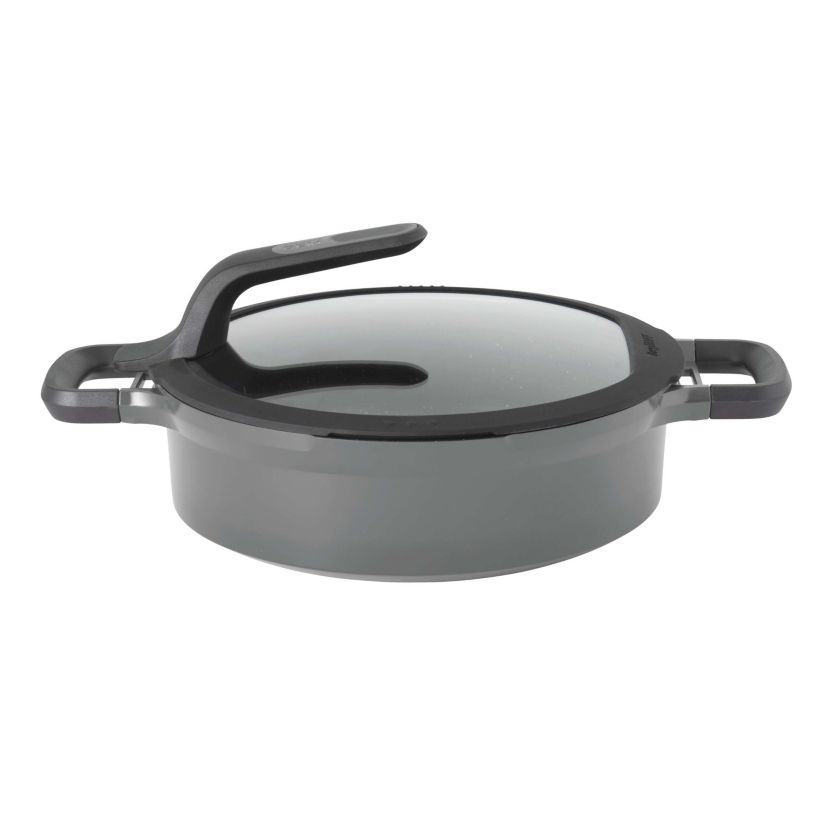 BergHOFF GEM Nonstick 2-Handle Sauté Pan 10.25" 4.1qt., Glass Lid, Ferno-Green, Non-Toxic Coating, Stay-cool Handle, Induction Cooktop Ready