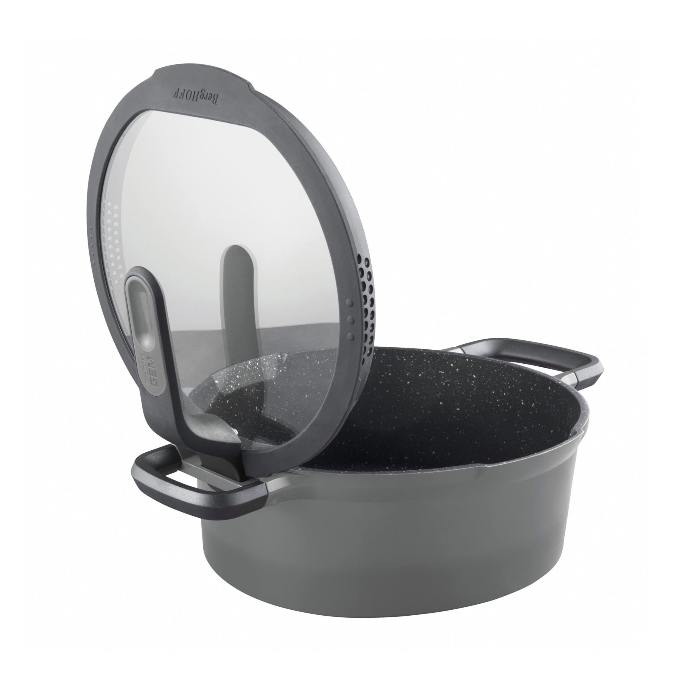 BergHOFF GEM Nonstick 2-Handle Sauté Pan 10.25" 4.1qt., Glass Lid, Ferno-Green, Non-Toxic Coating, Stay-cool Handle, Induction Cooktop Ready