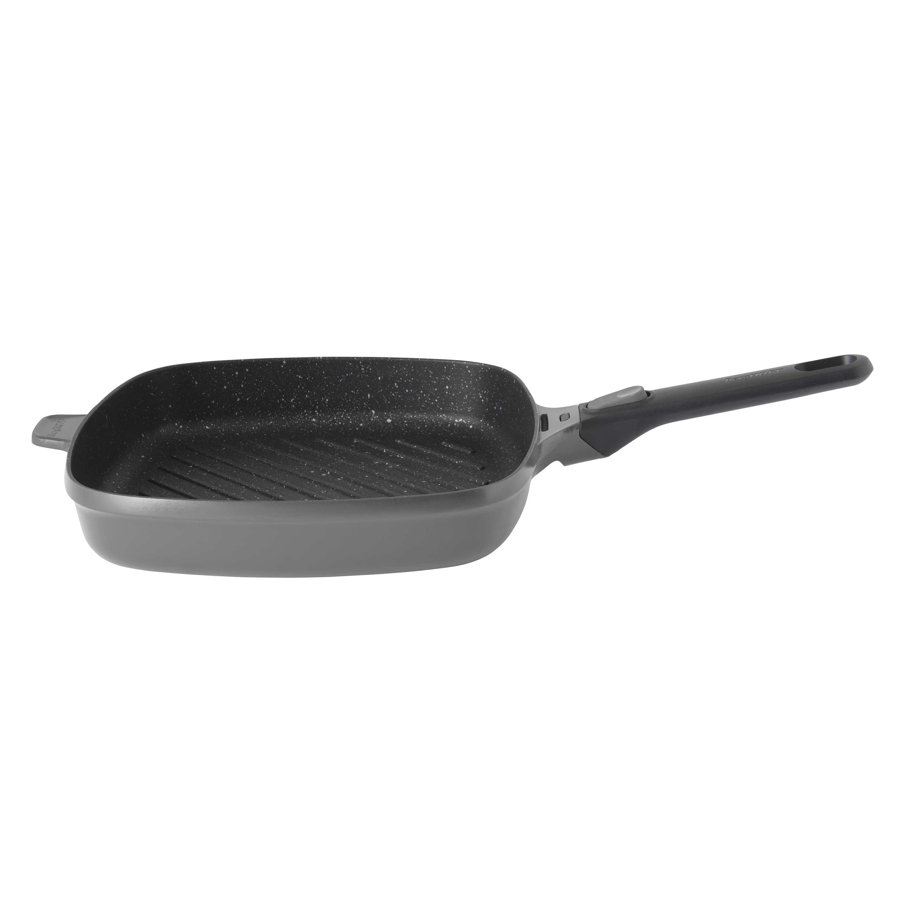 BergHOFF GEM Nonstick Grill Pan 11", Square, Stay-cool, Detachable Handle, Ferno-Green, Non-Toxic Coating, Induction Cooktop Ready