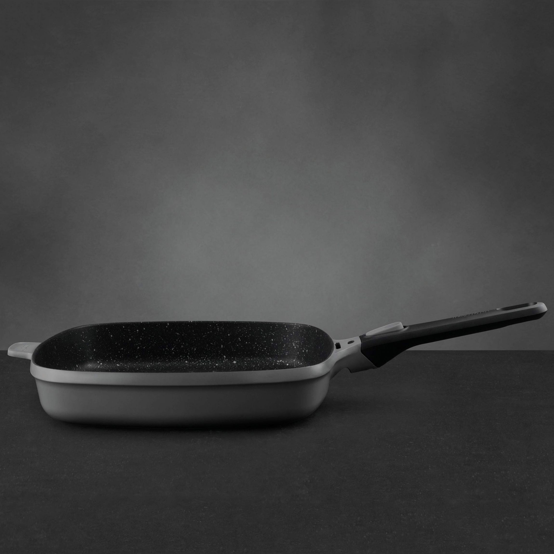BergHOFF GEM Nonstick Grill Pan 11", Square, Stay-cool, Detachable Handle, Ferno-Green, Non-Toxic Coating, Induction Cooktop Ready