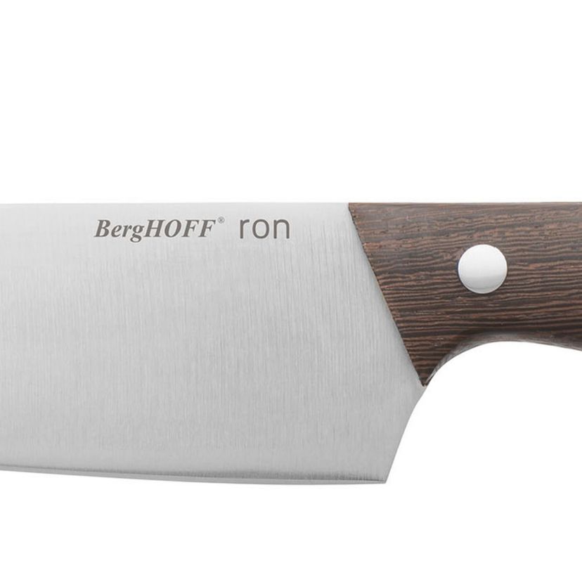 BergHOFF RON Acapu Chefs Knife 8" Silver & Brown Crack-resistant Ergonomically Designed Wood Handle Sharp & Well Balanced