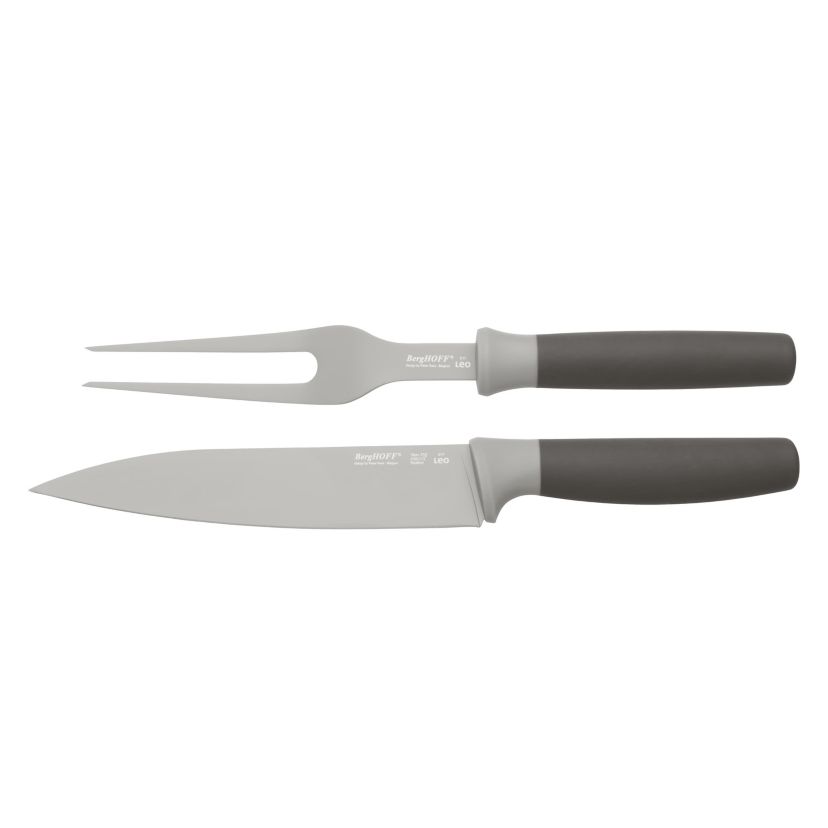 BergHOFF LEO Stainless Steel 2Pc Carving Set, Grey