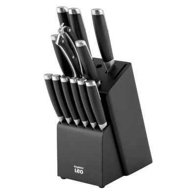 BergHOFF Graphite Stainless Steel 13Pc Knife Block Set, Black