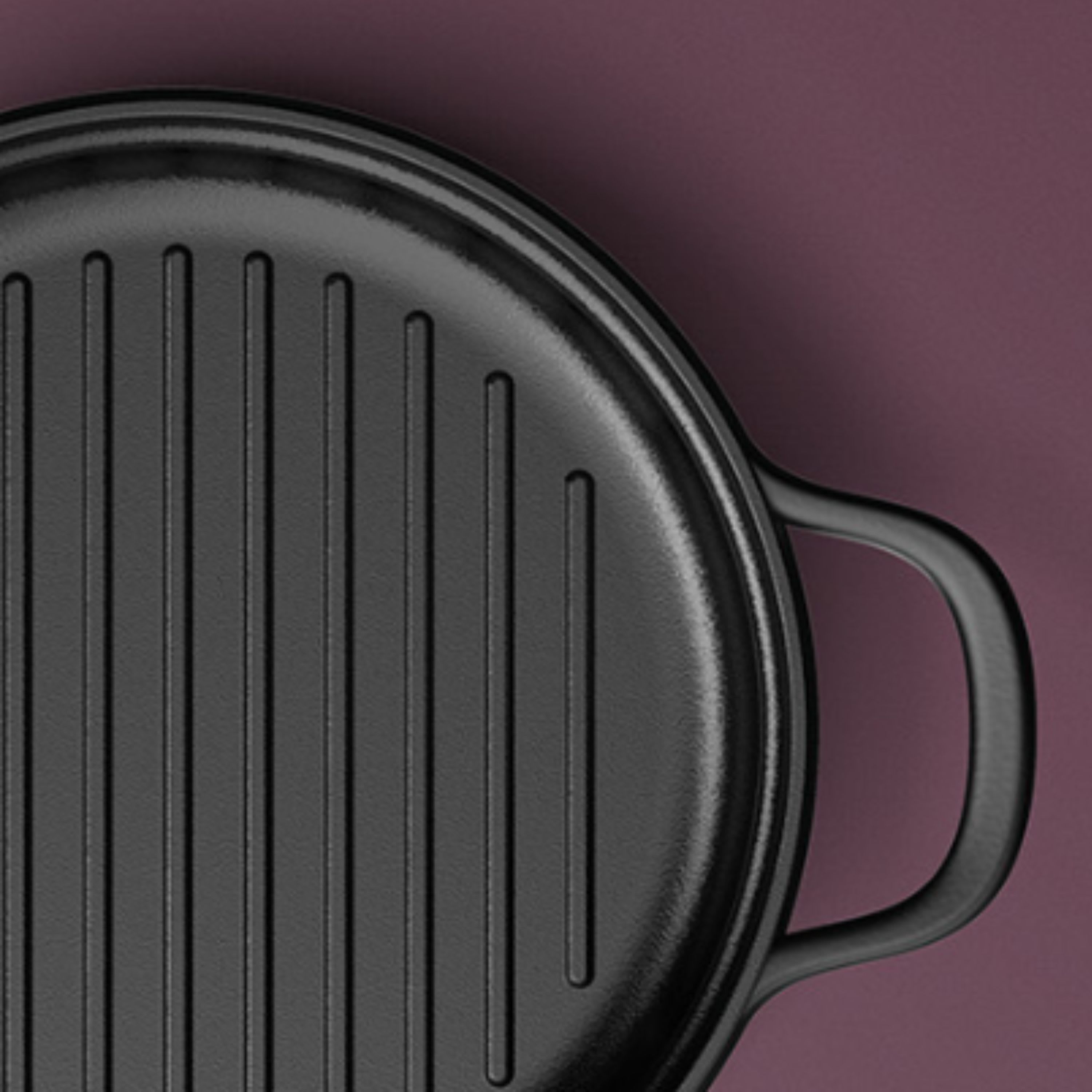 BergHOFF Graphite Enamel Cast Iron Round Grill Pan 10.25"