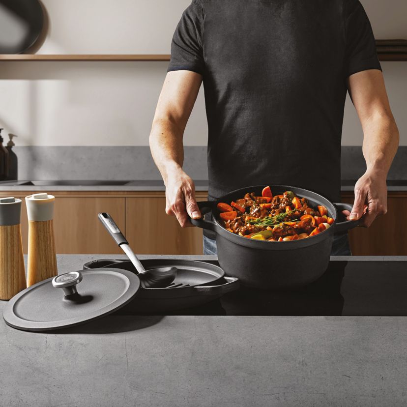 BergHOFF Graphite Enamel Cast Iron Round Grill Pan 10.25"