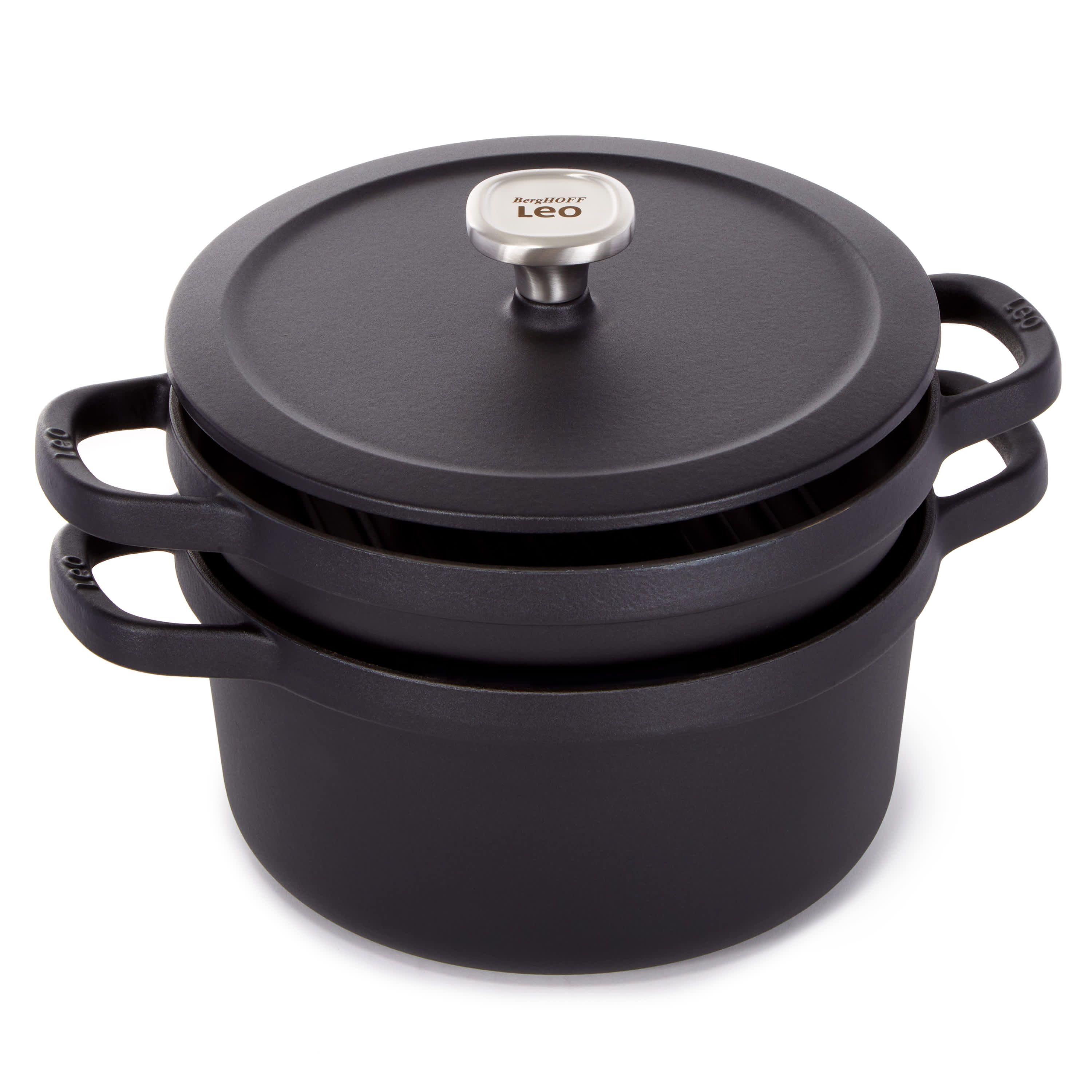 BergHOFF Graphite Enamel Cast Iron Round Grill Pan 10.25"