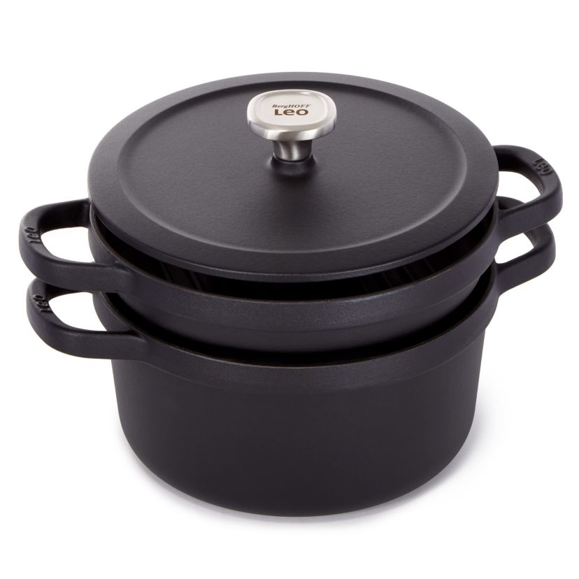 BergHOFF Graphite Enamel Cast Iron Round Grill Pan 10.25"