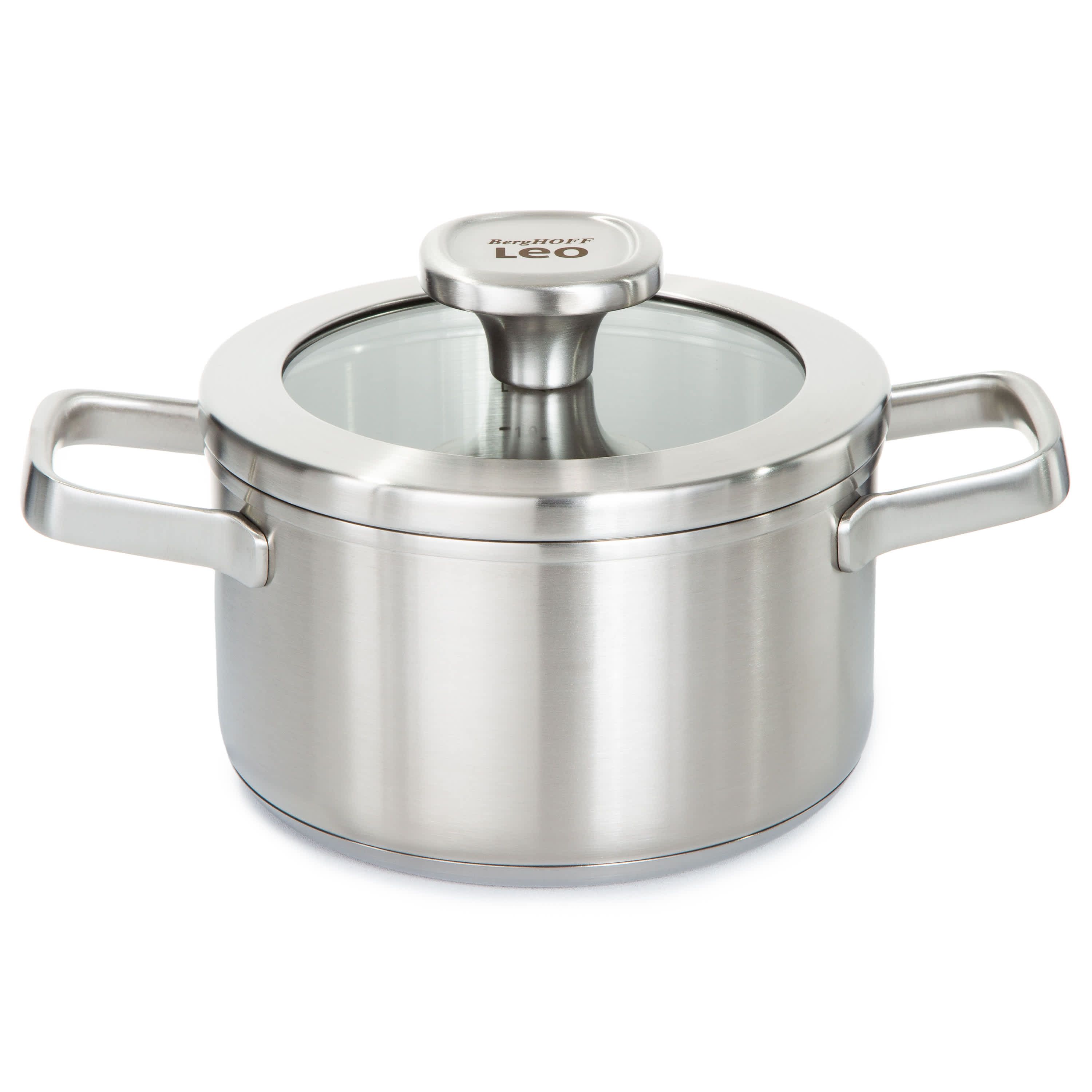 BergHOFF Graphite Recycled 18/10 Stainless Steel Stockpot 6.25", 1.7qt. With Glass Lid