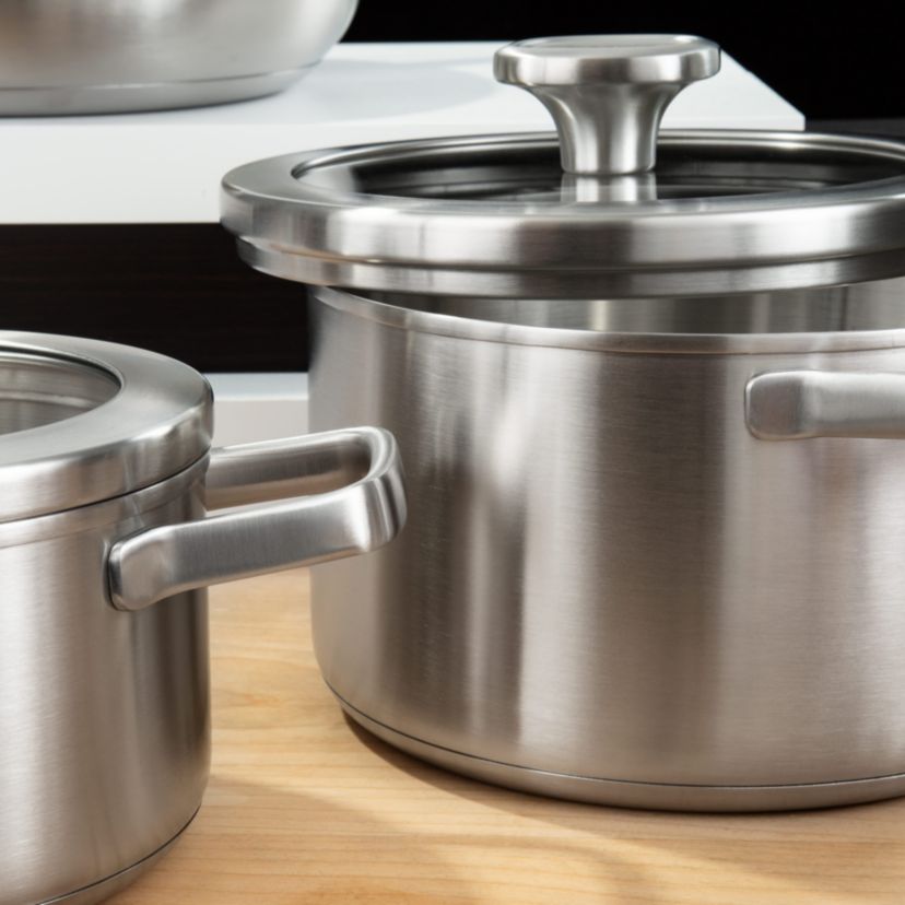 BergHOFF Graphite Recycled 18/10 Stainless Steel Stockpot 6.25", 1.7qt. With Glass Lid
