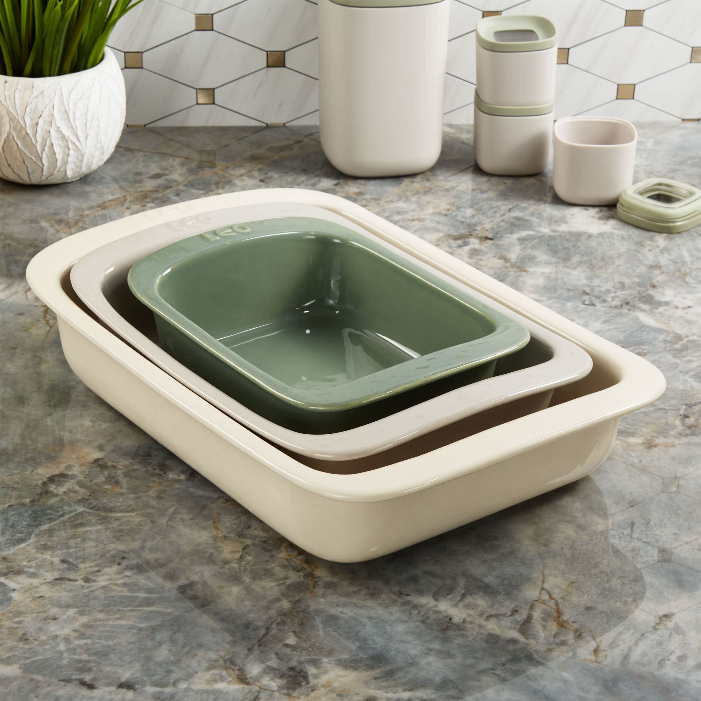 BergHOFF Balance Stone Baking Dish 14", 4.4qt., Moonbeam