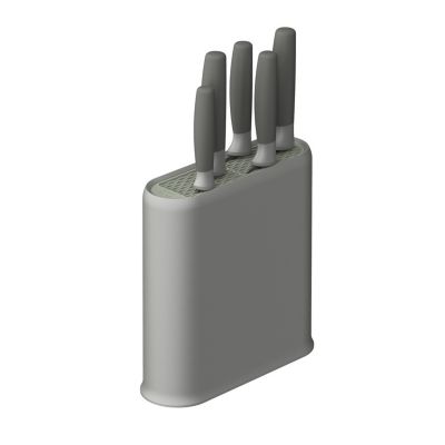 BergHOFF Balance Non-stick Stainless Steel 6Pc Knife Block Set, Recycled Material, Grey