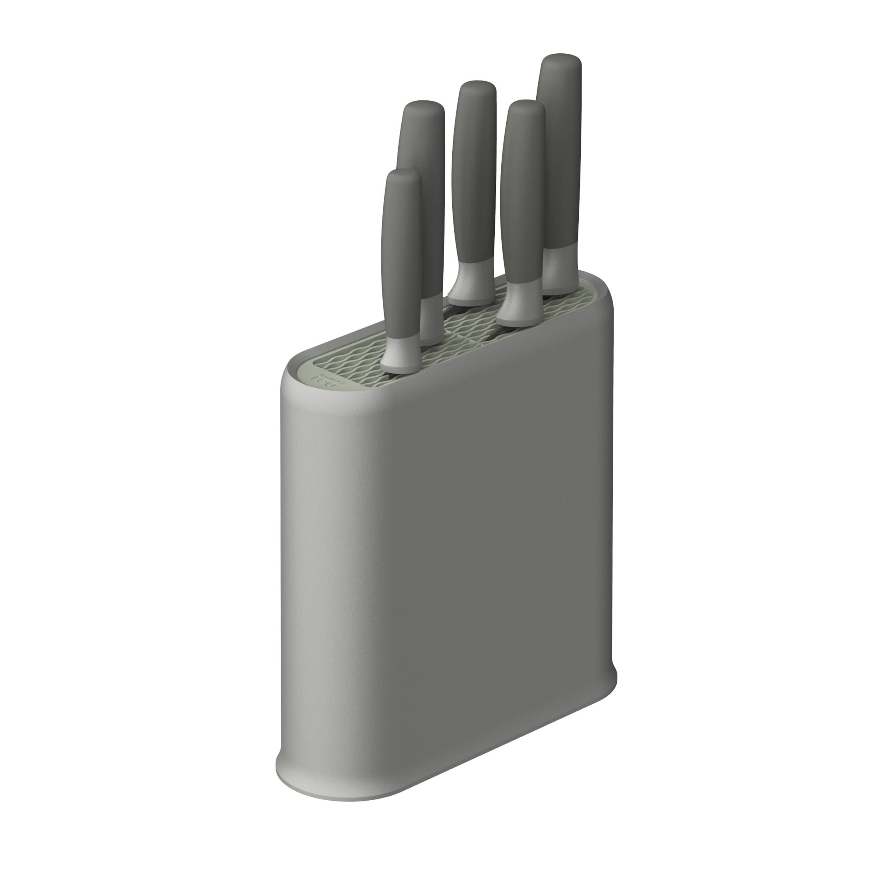 BergHOFF Balance Non-stick Stainless Steel 6Pc Knife Block Set, Recycled Material, Grey