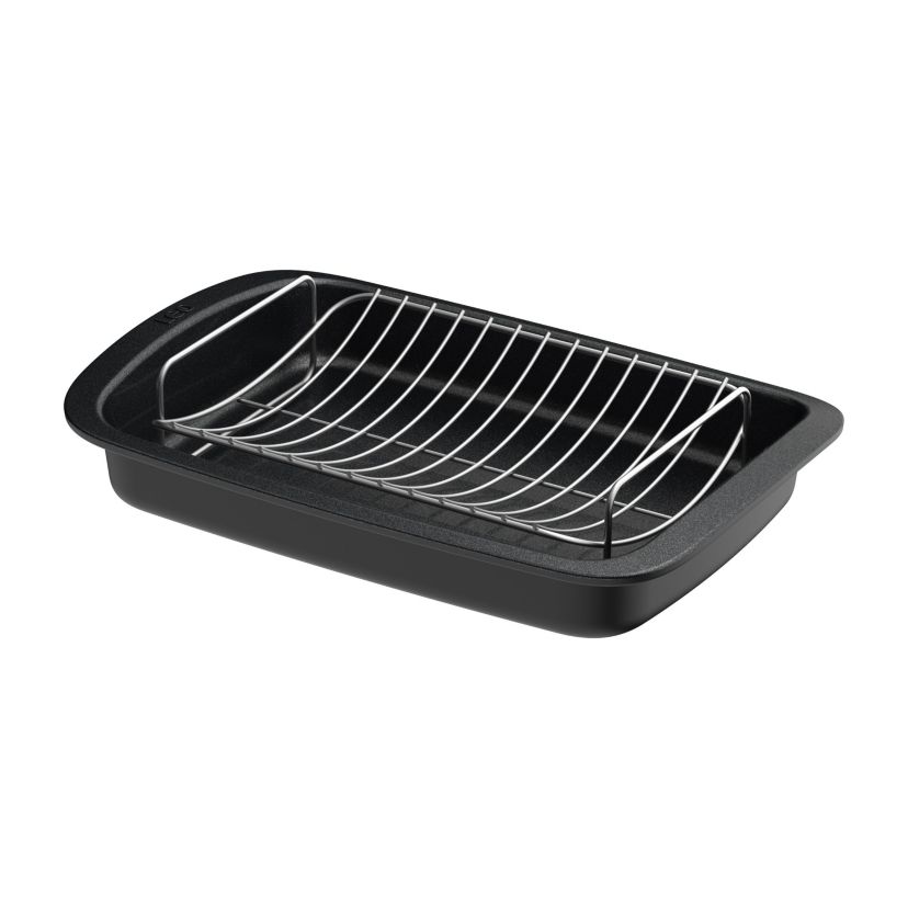 BergHOFF Graphite Nonstick Recycled Cast Aluminum Roaster with Removable Rack 16.5" X 11" X 2.75"