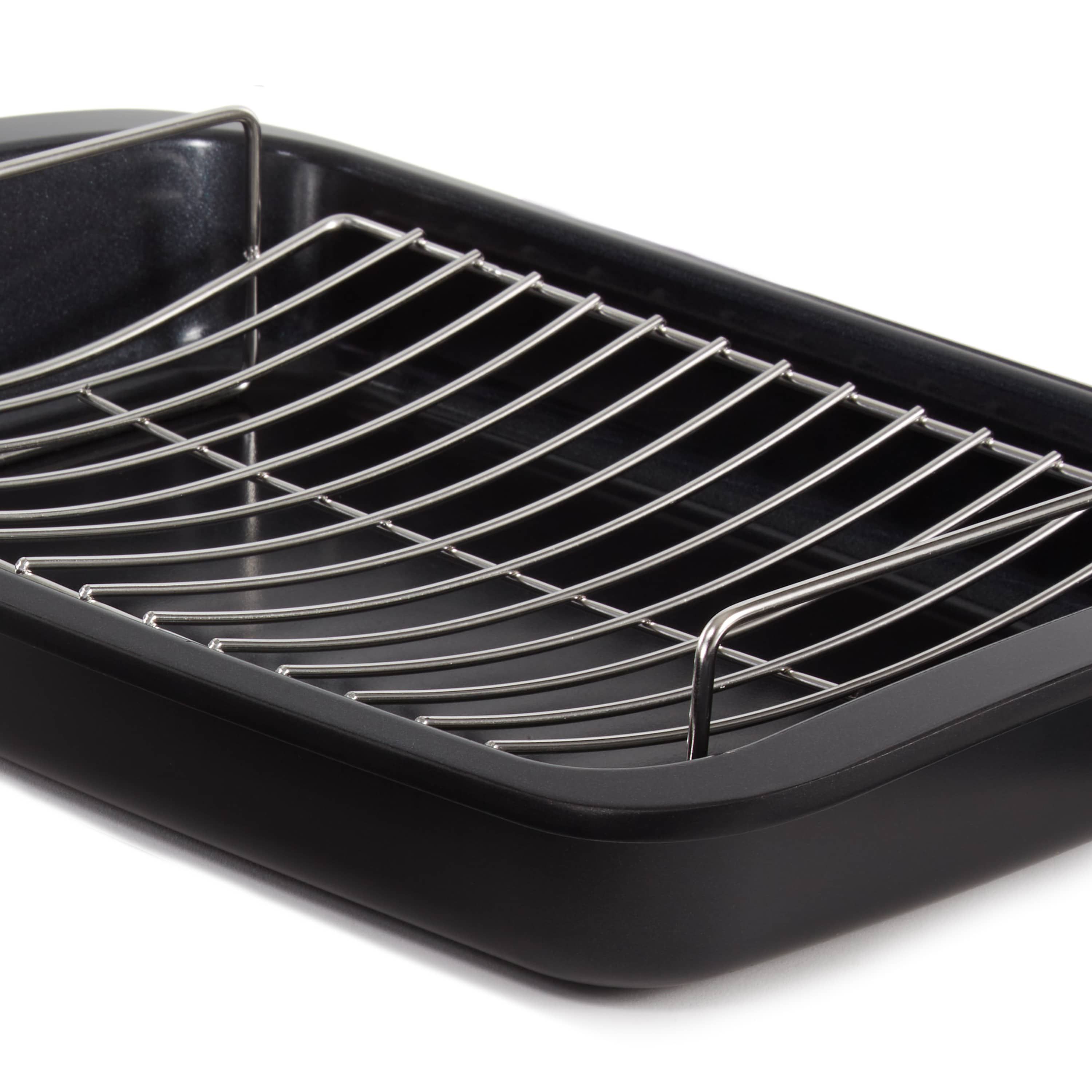 BergHOFF Graphite Nonstick Recycled Cast Aluminum Roaster with Removable Rack 16.5" X 11" X 2.75"