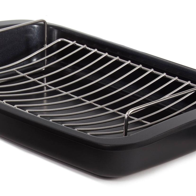 BergHOFF Graphite Nonstick Recycled Cast Aluminum Roaster with Removable Rack 16.5" X 11" X 2.75"