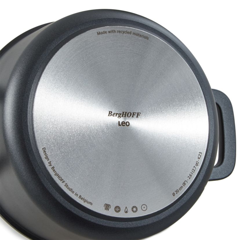 BergHOFF Phantom Nonstick Ceramic Covered Stockpot 8", 2.7qt., Recycled Cast Aluminum