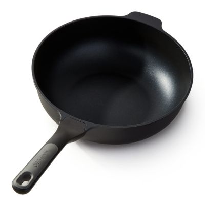 BergHOFF Leo Stone+ Nonstick Ceramic 12" Wok Pan 5.3qt., Recycled Cast Aluminum