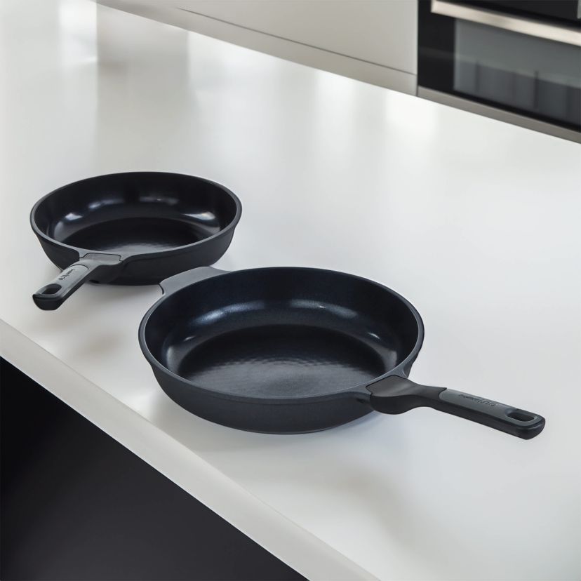 BergHOFF Leo Stone+ 2Pc Nonstick Ceramic Frying Pan Set, Recycled Cast Aluminum