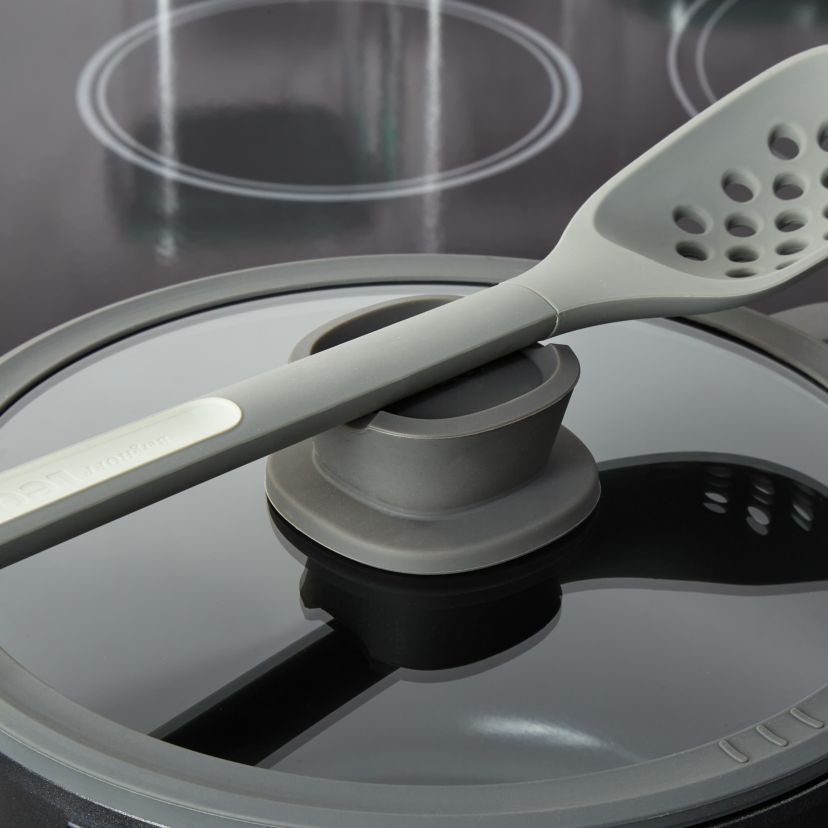 BergHOFF Leo Stone+ 5Pc Nonstick Ceramic Cookware Set With Glass Lid, Recycled Cast Aluminum