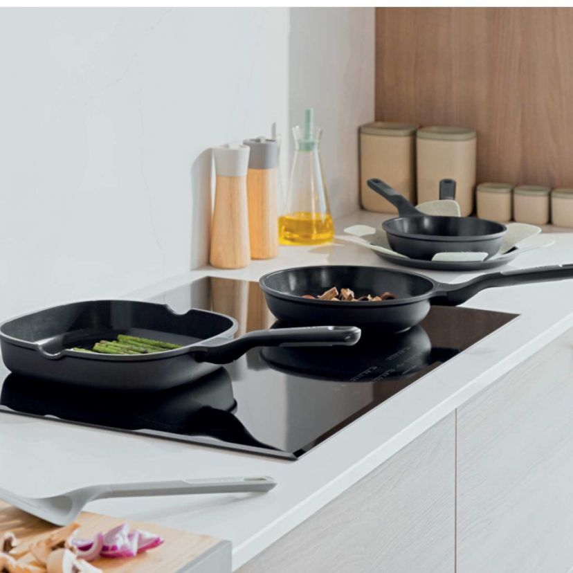 BergHOFF Leo Stone+ 5Pc Nonstick Ceramic Specialty Pan Set with Turner, Recycled Material