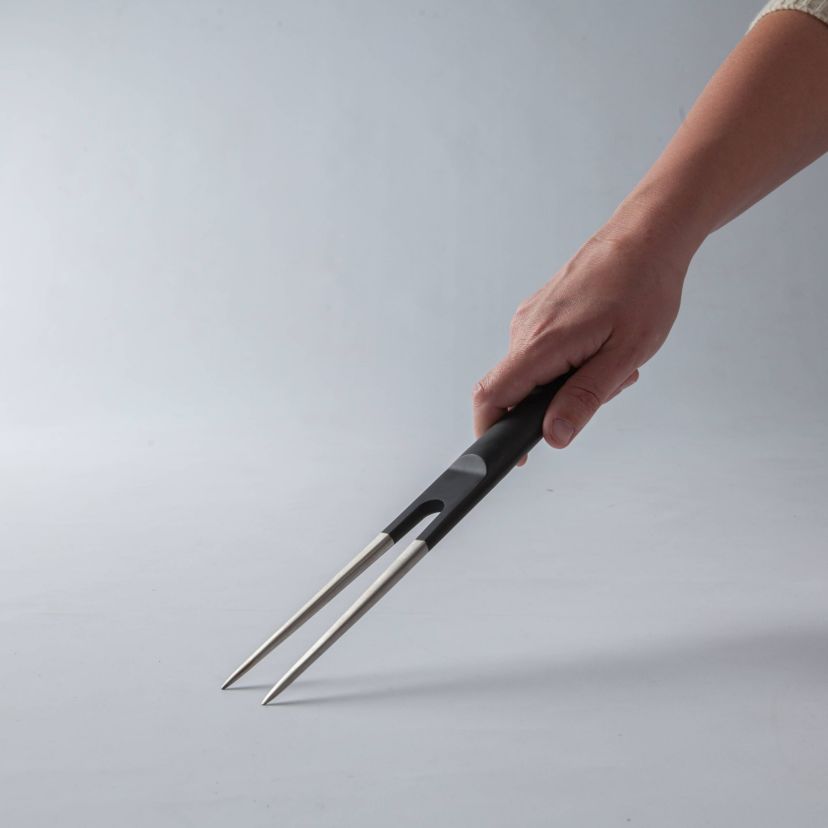 BergHOFF RON Stainless Steel Carving Fork 6.75", Black