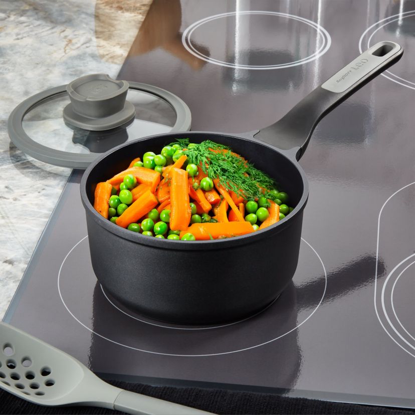 BergHOFF LEO Stone Nonstick Cast Aluminum 11Pc Cookware Set 11Pc With Glass lid