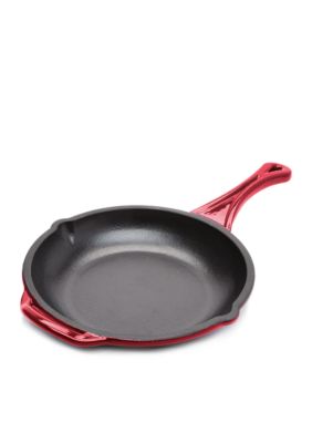 EXCELSTEEL 3 Pc Cast Iron Skillet Set w/ Red Enamel Coating, Perfect for  Home