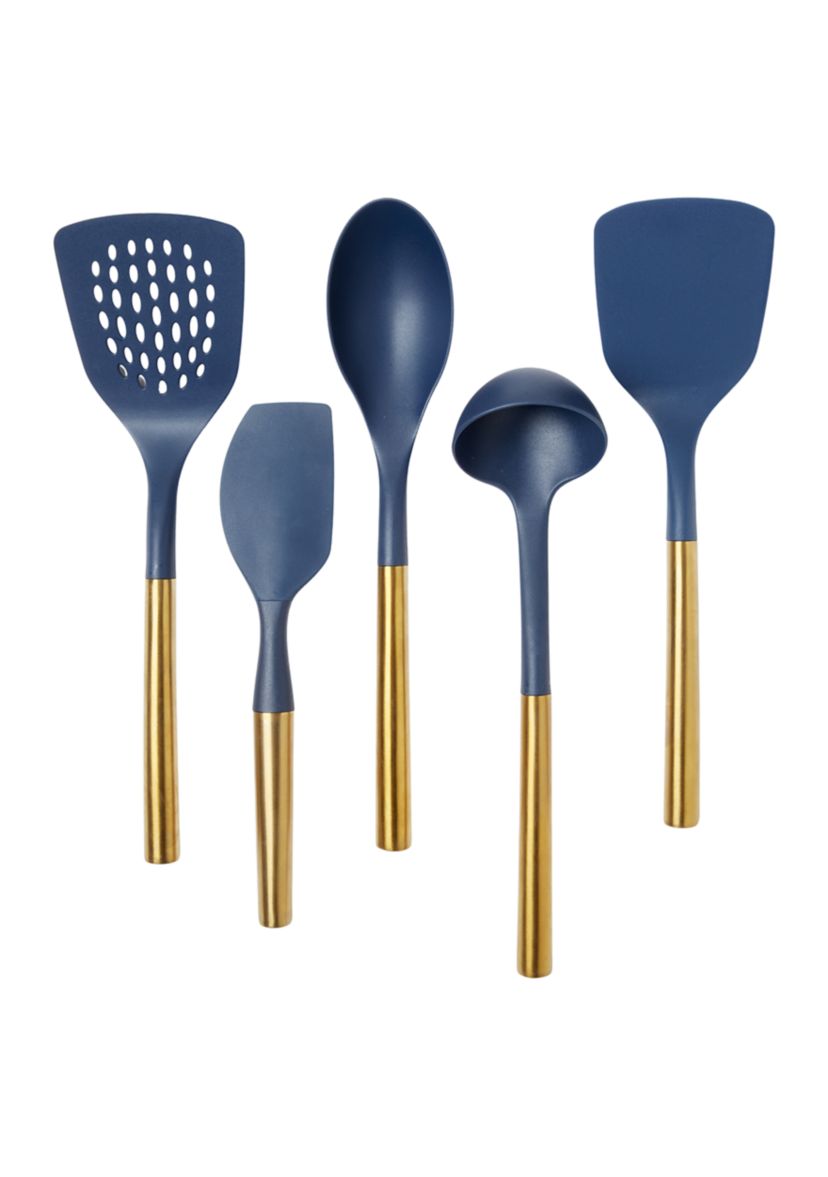 Navy Gold 5-Piece Utensil Set
