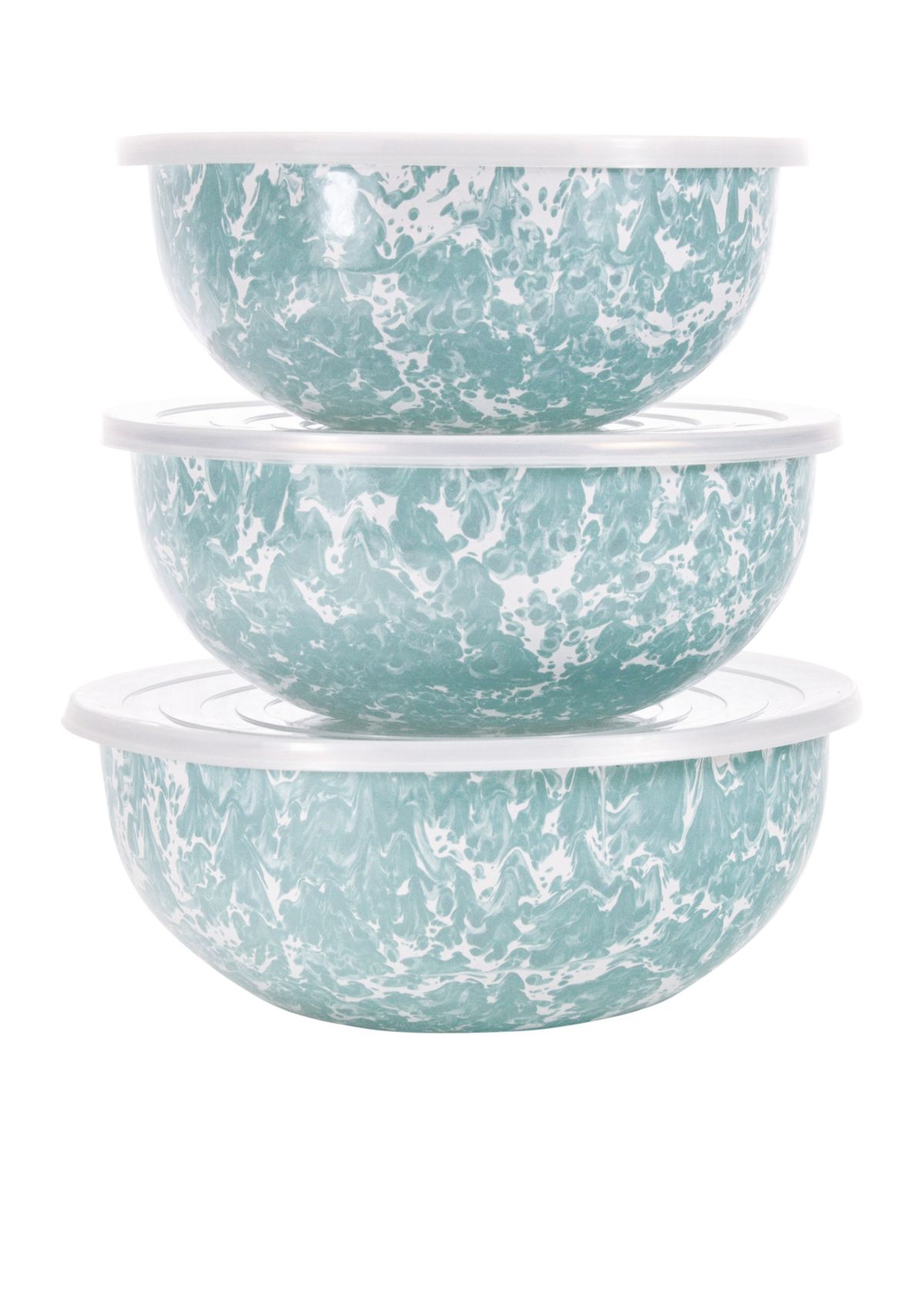 6-Piece Marble Mixing Bowl Set with Lids