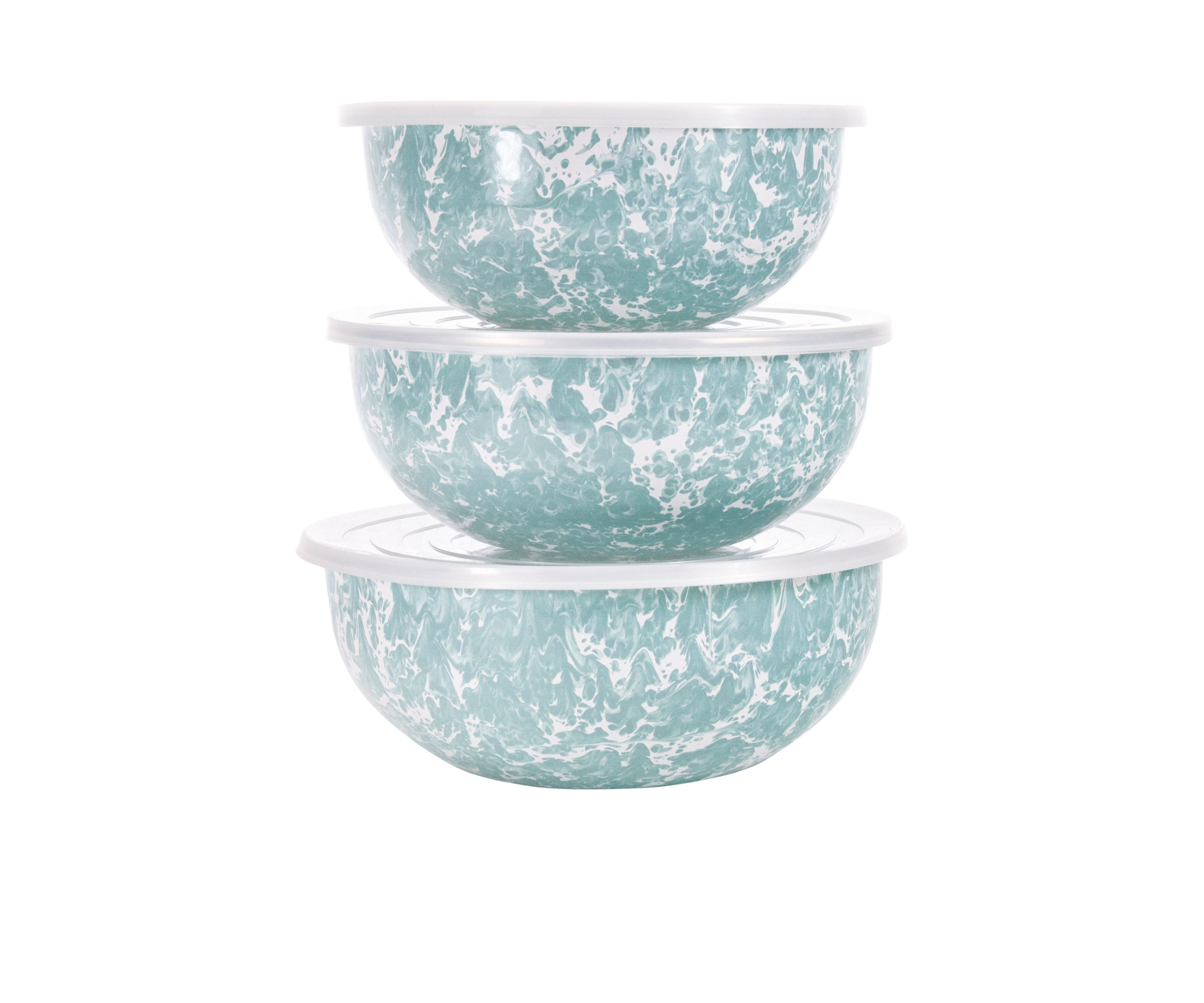 6-Piece Marble Mixing Bowl Set with Lids