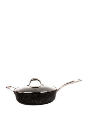 MasterPan Granite Ultra Non-Stick Cast Aluminum Saute Pan with Glass Lid 11 Black