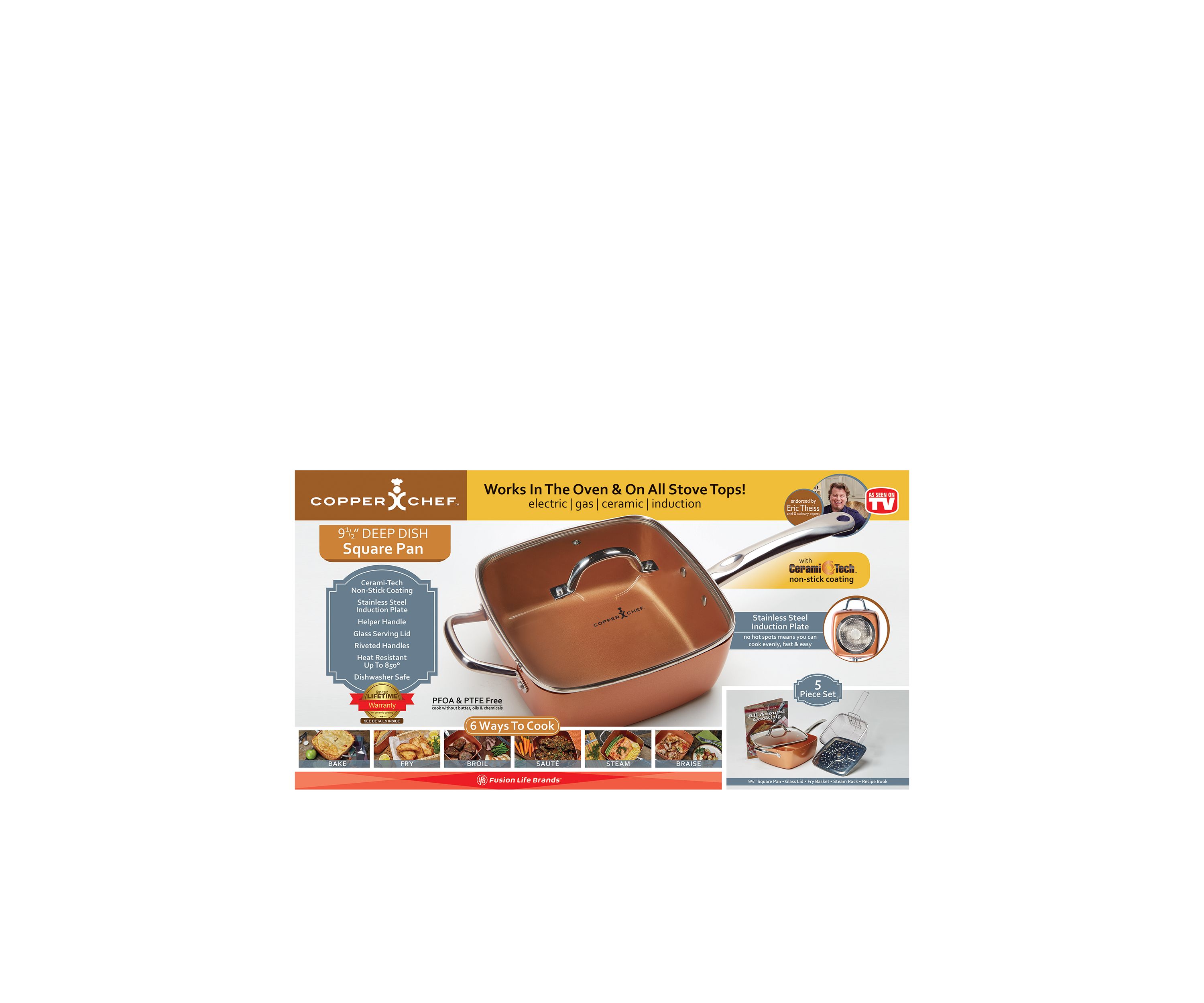 5-Piece Deep 9.5-in. Square Pan Set