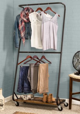 Rustic Z-Frame Double Bar Garment Rack