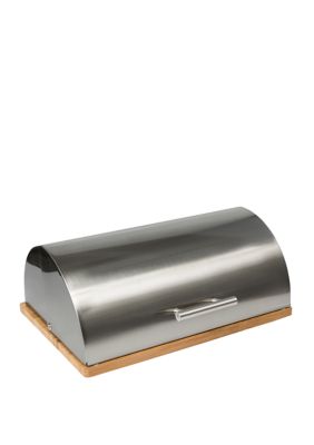 Honey-Can-Do Stainless Steel Breadbox And Bamboo Cutting Board