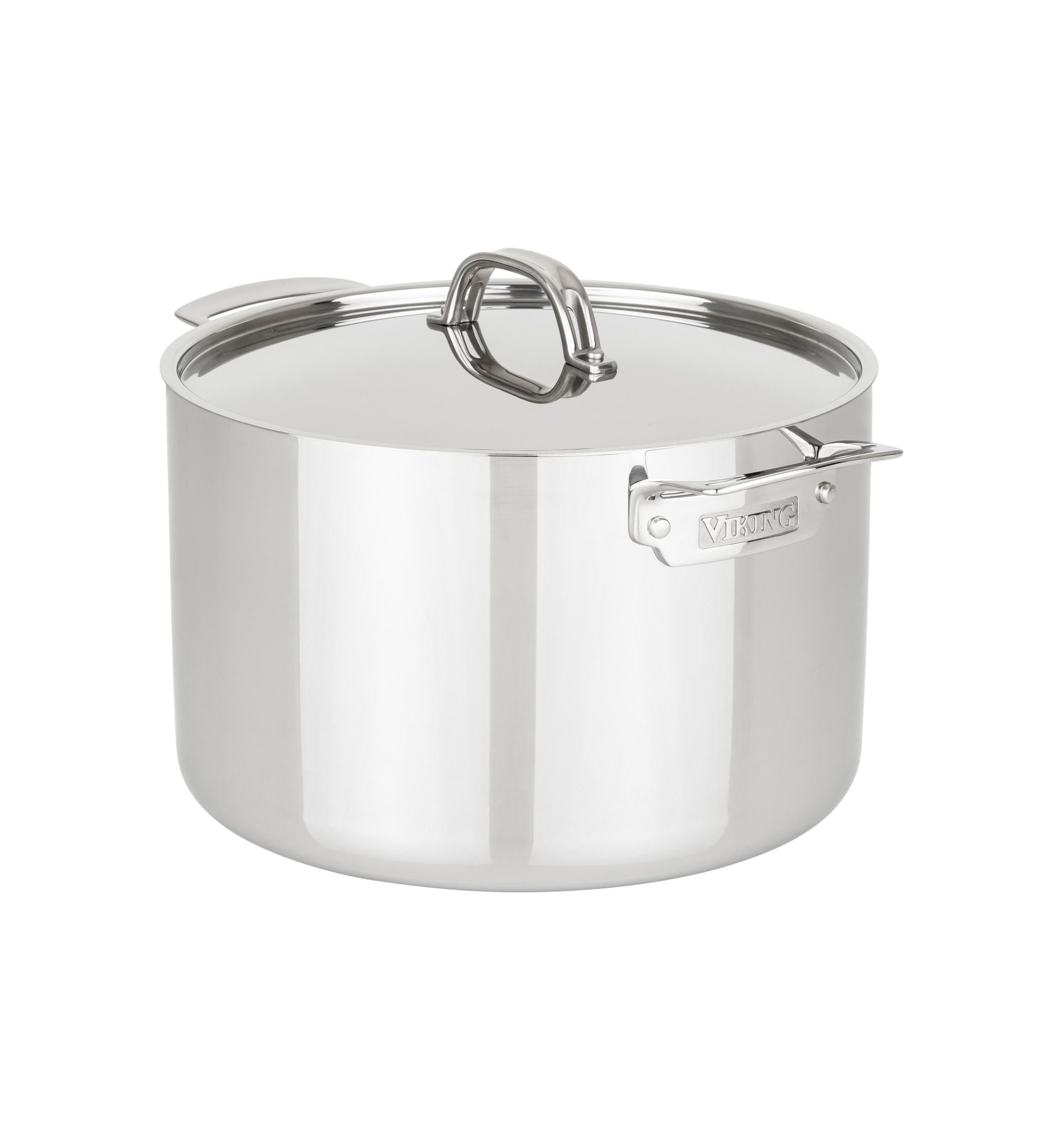 3Ply 12 Quart Stainless Steel Stock Pot with Metal Lid