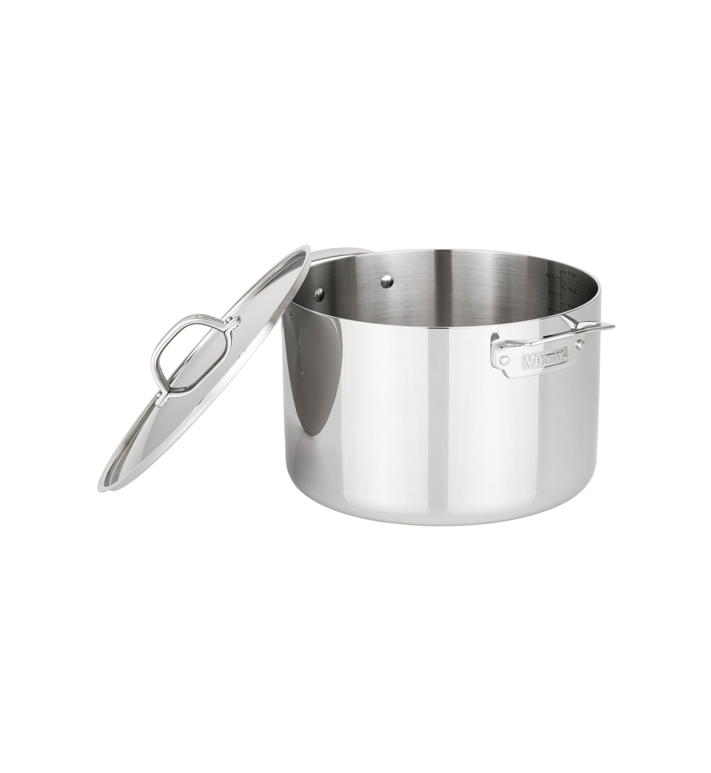 3Ply 12 Quart Stainless Steel Stock Pot with Metal Lid