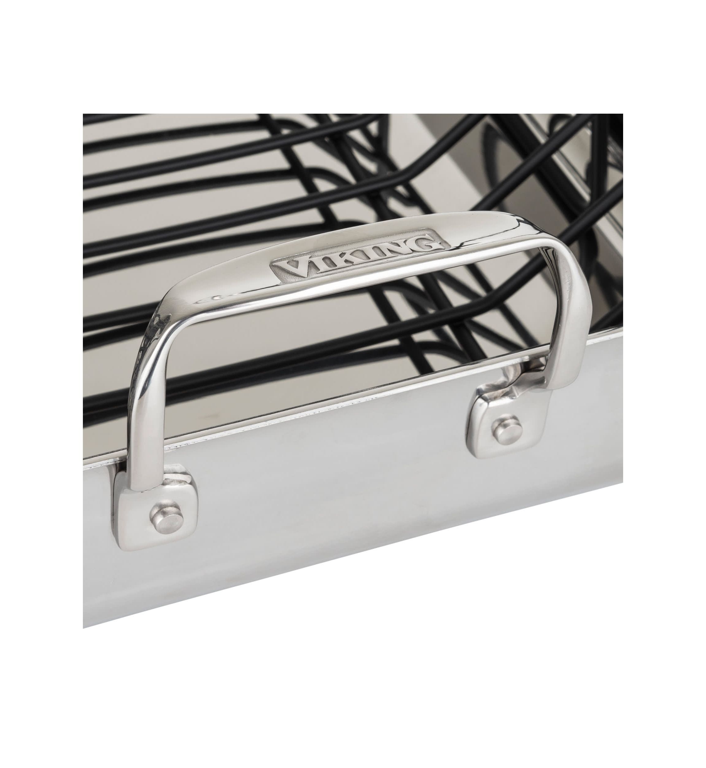 Viking 3-Ply Stainless Steel Roasting Pan with Rack and Thermometer Set