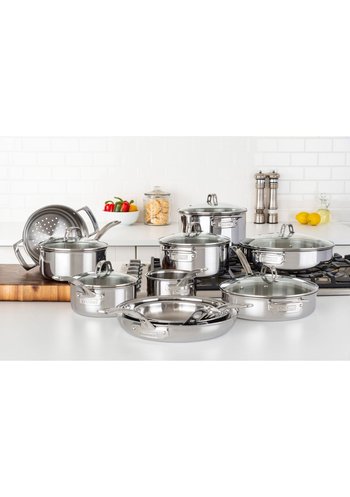 3-Ply 17pc Stainless Steel Cookware Set