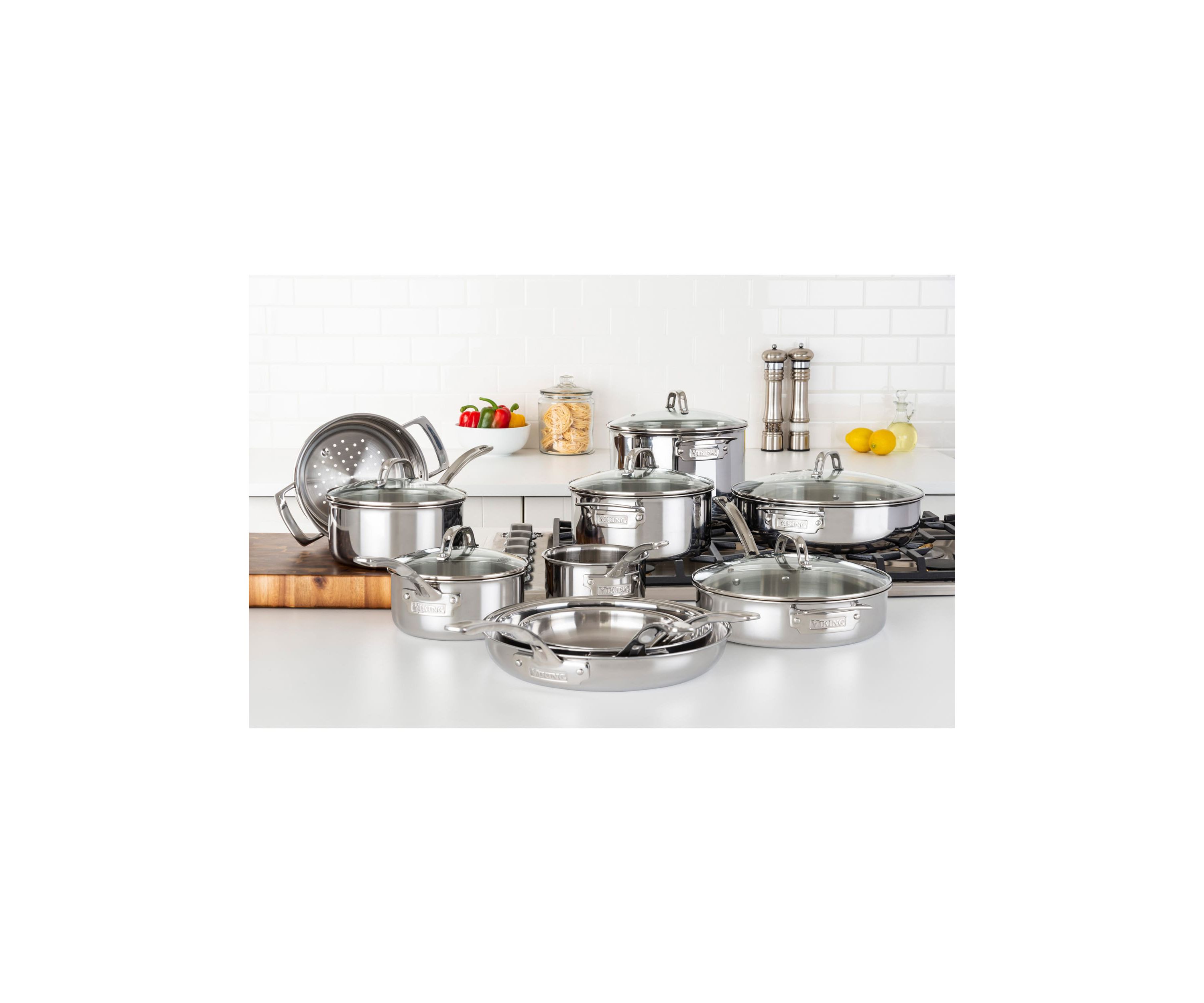 3-Ply 17pc Stainless Steel Cookware Set