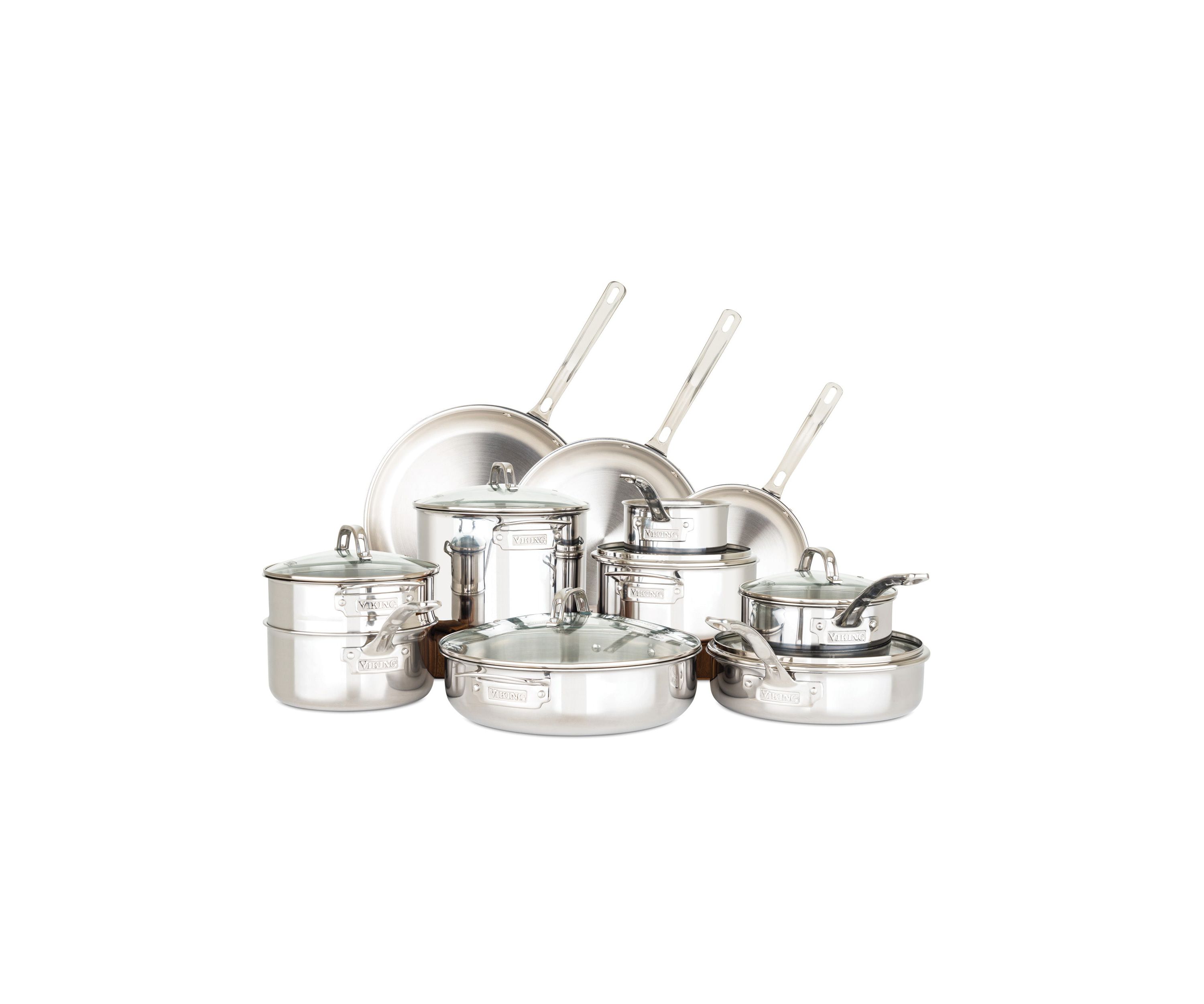 3-Ply 17pc Stainless Steel Cookware Set