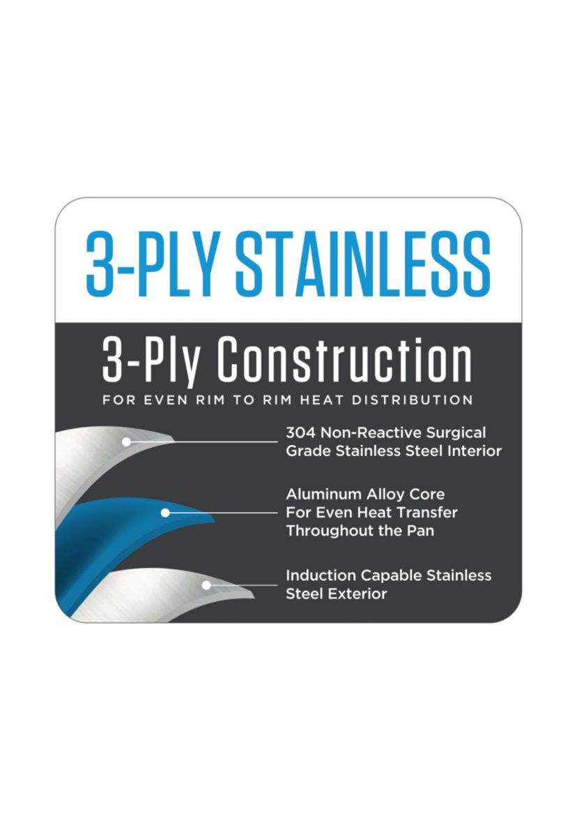 3-Ply 17pc Stainless Steel Cookware Set