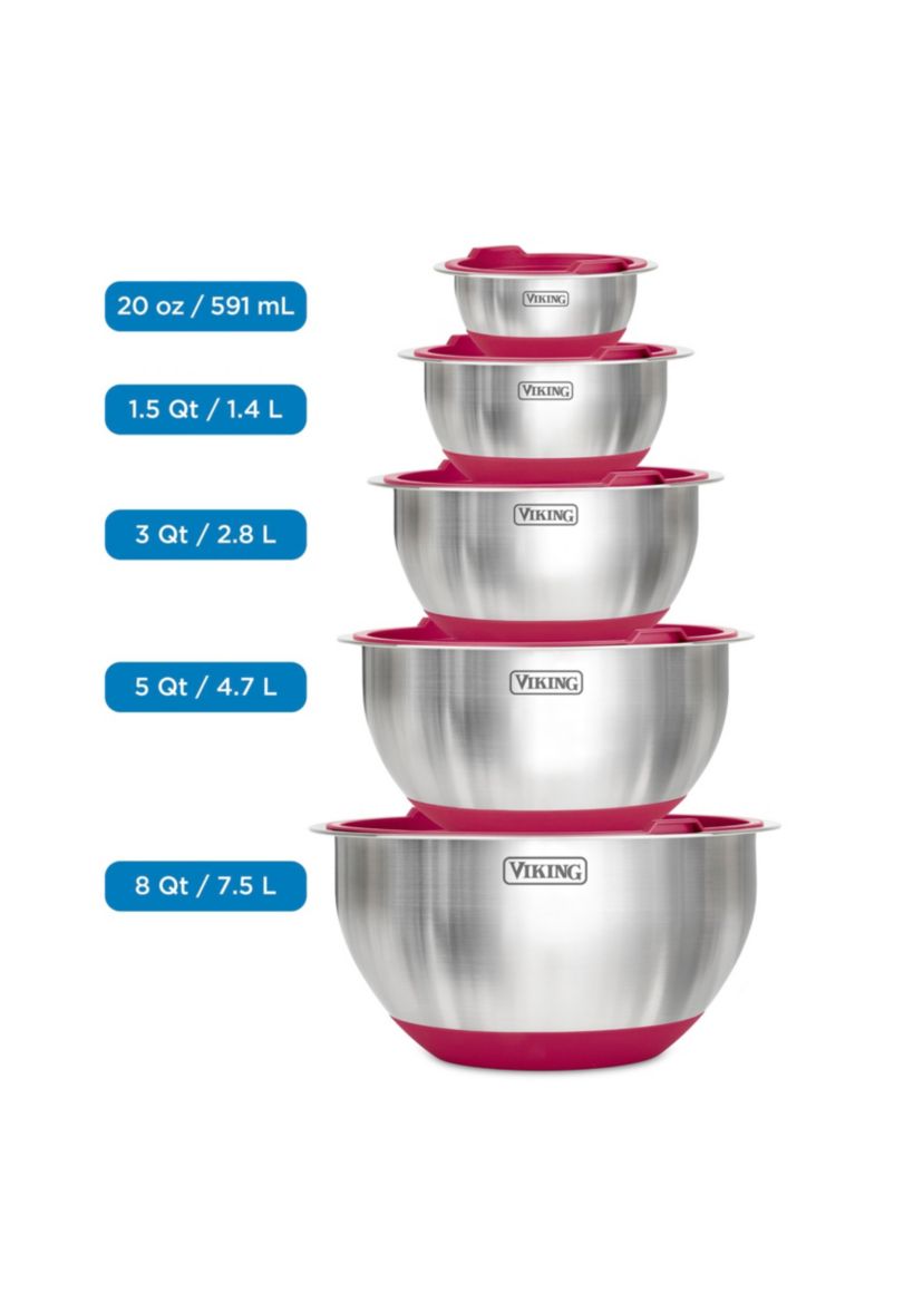10pc Stainless Steel Mixing Bowl Set