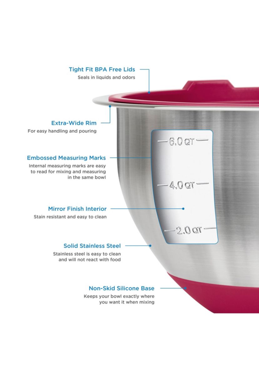 10pc Stainless Steel Mixing Bowl Set