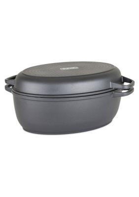 Viking 3-in-1 8.6 Quart Die Cast Oval Roaster with Glass Basting Lid