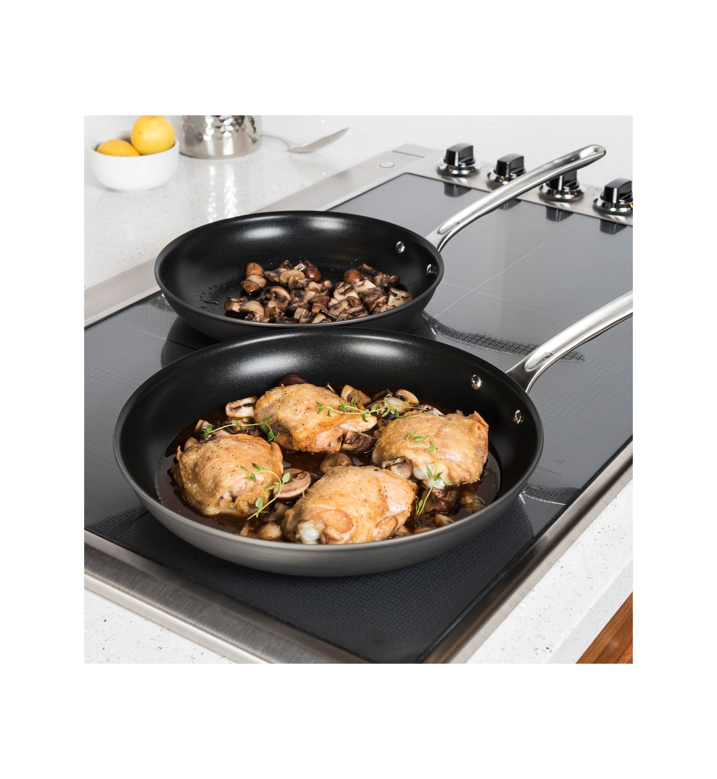 Hard Anodized Nonstick 2pc Fry Pan Set (10" & 12")