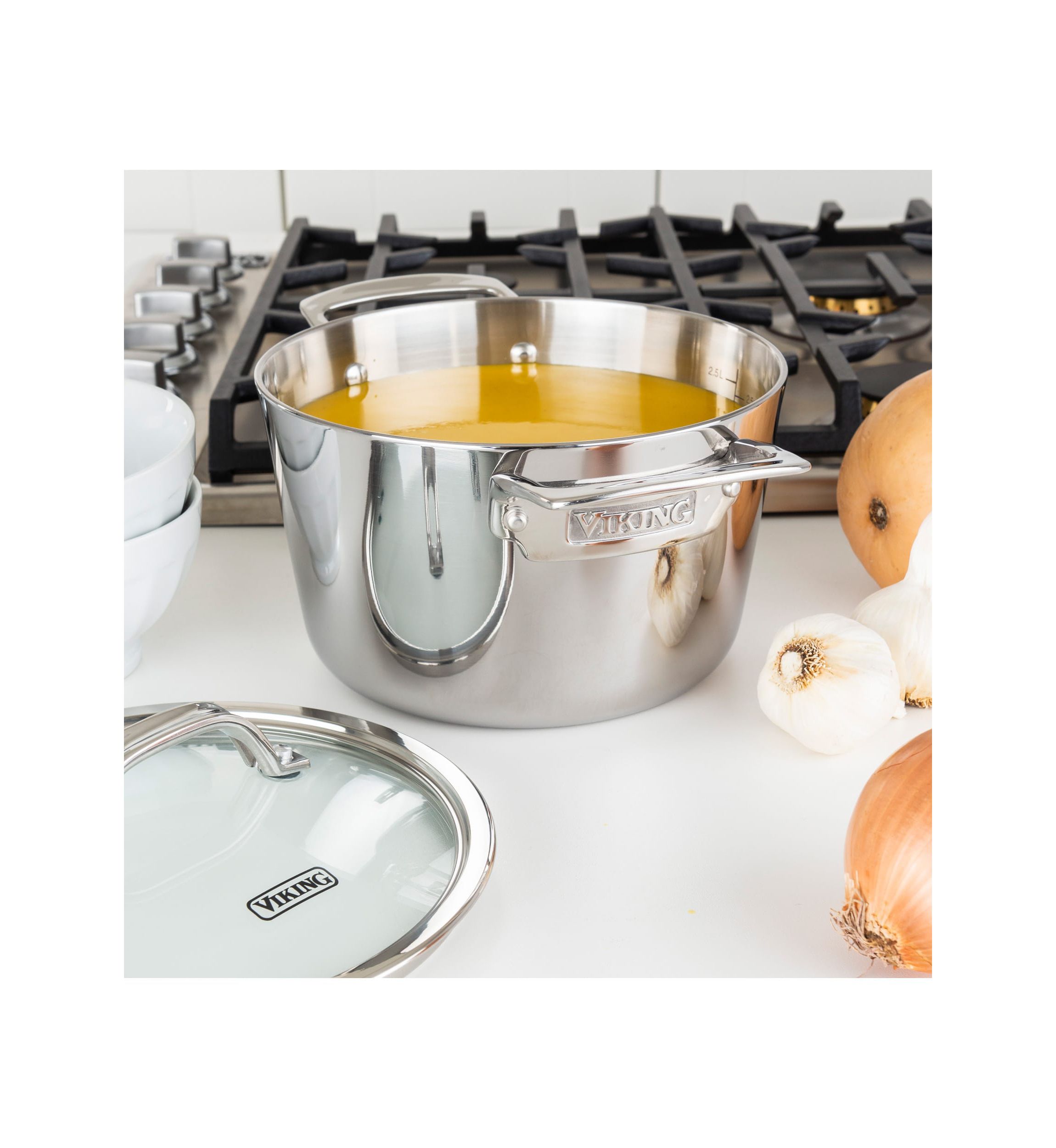 Contemporary 3-Ply 3.4 Qt Soup Pot, Mirror Finish