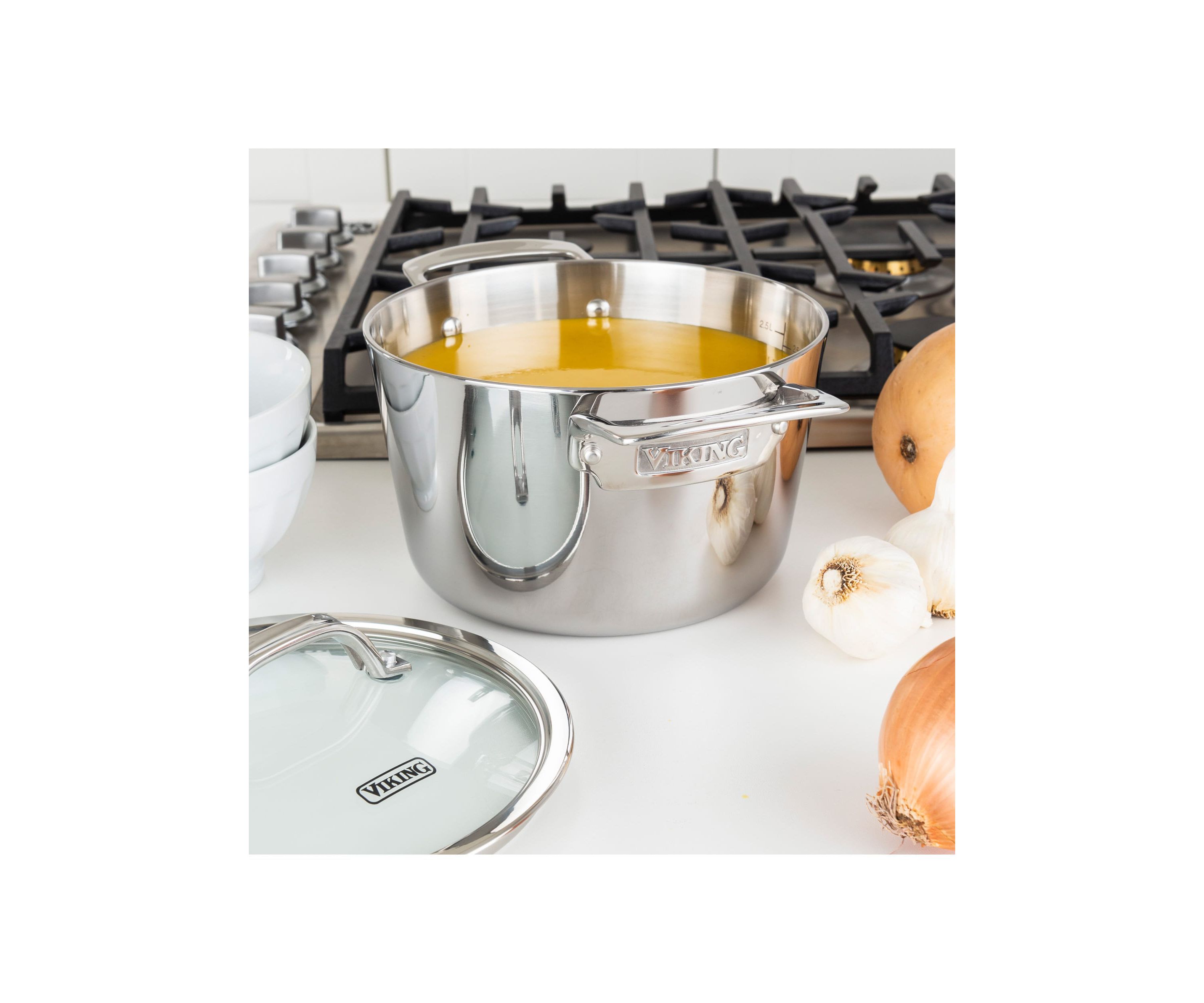 Contemporary 3-Ply 3.4 Qt Soup Pot, Mirror Finish