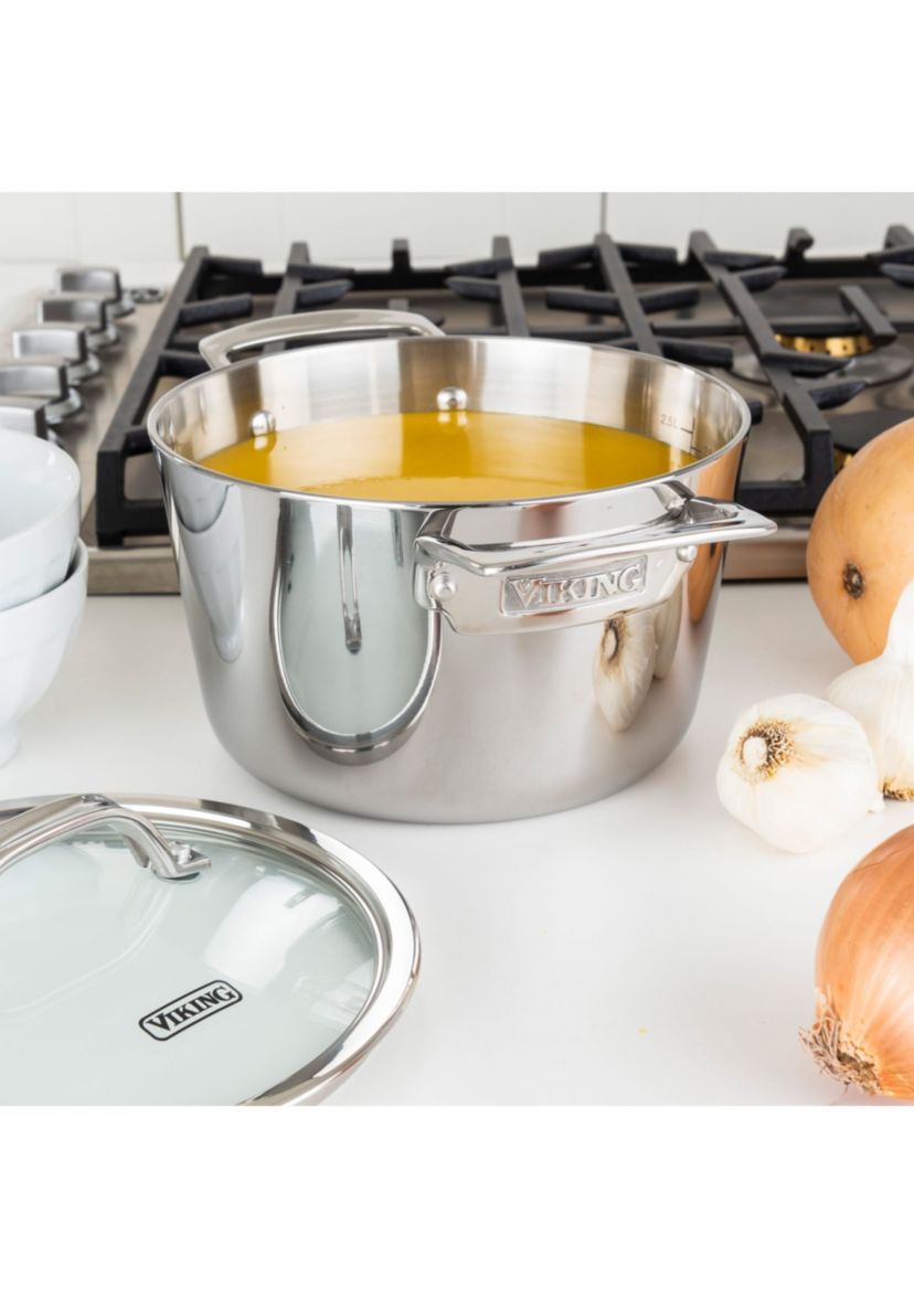 Contemporary 3-Ply 3.4 Qt Soup Pot, Mirror Finish