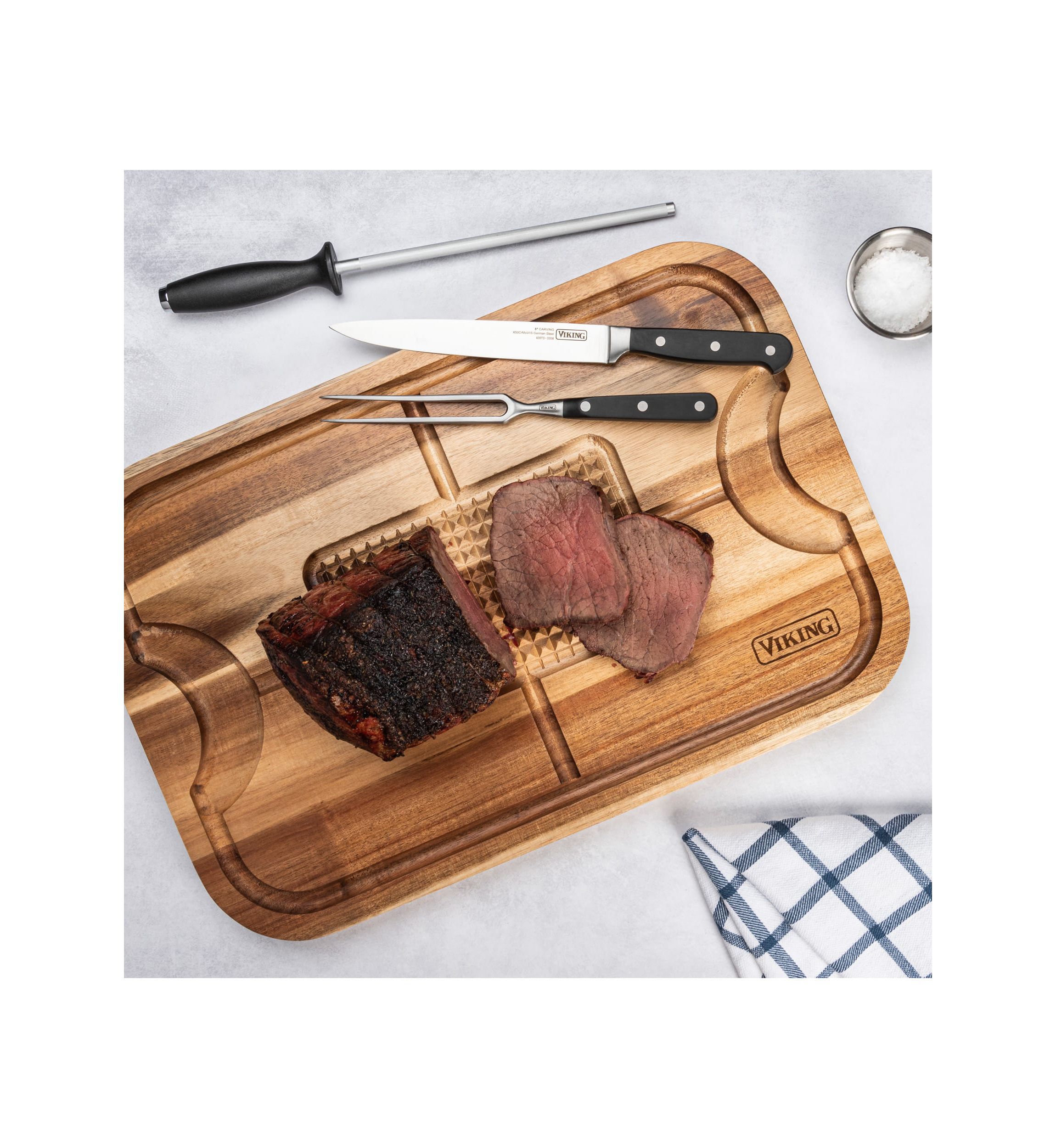 Carving Board with 3pc Carving Set